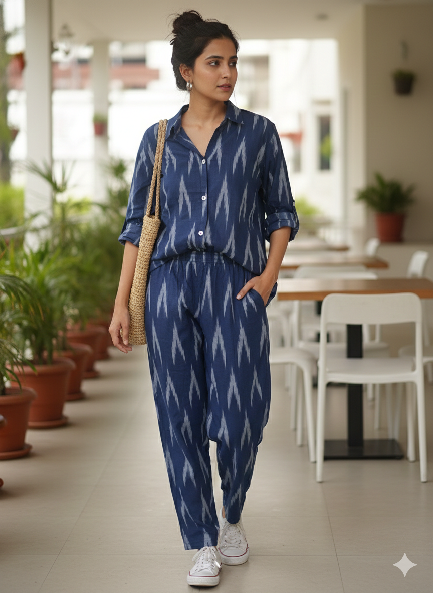 Indigo Ikat Co-ord Set