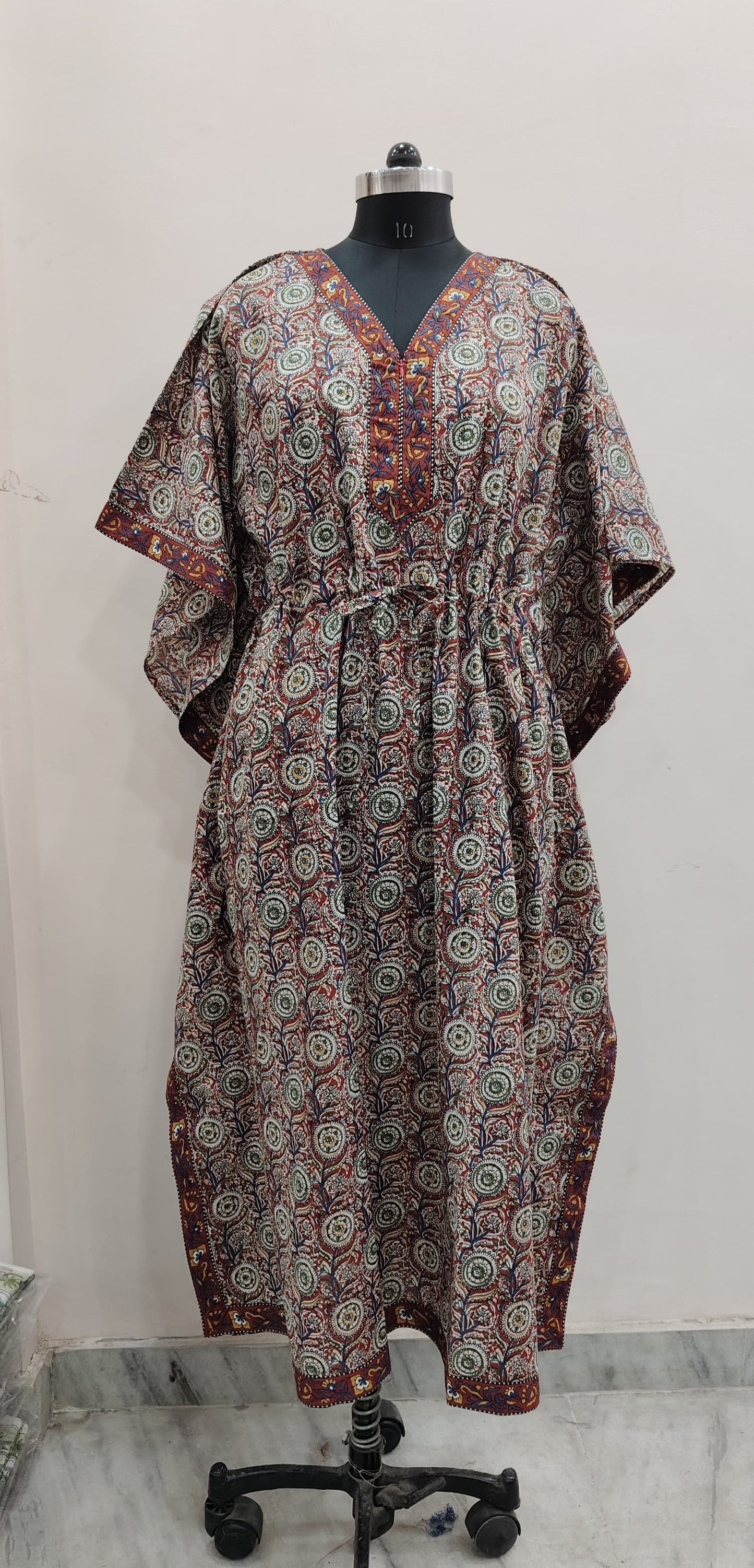 Earthy Heritage Block Print Kaftan