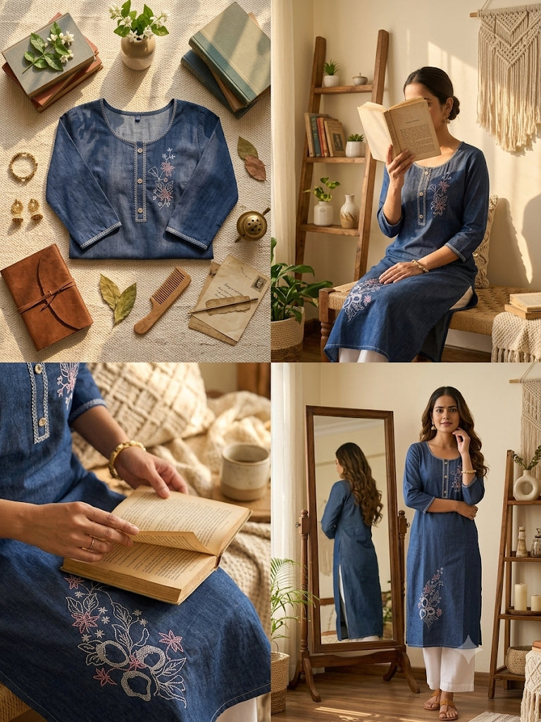 Artisan Indigo Bloom Pocket Kurt