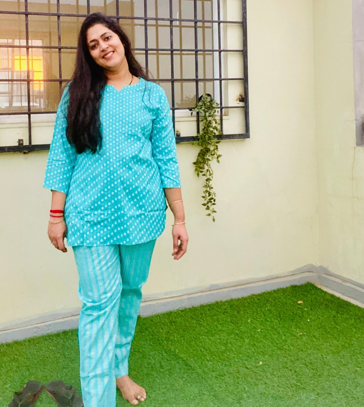 Blue Ikat Print Pure Cotton Co-ord Set — The Indigo Collection