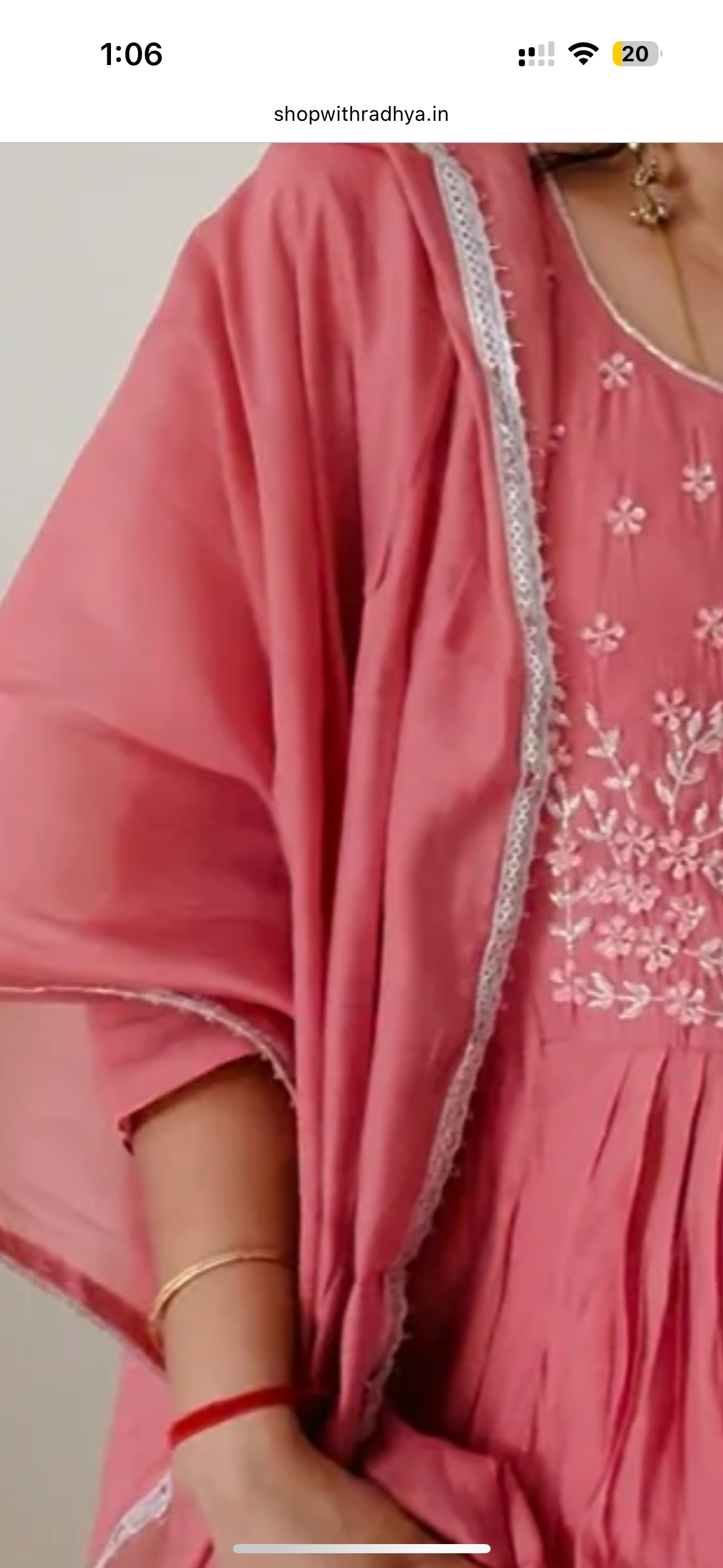 Premium Rose Pink Mul Chanderi Anarkali Set with Hand-Embroidered Yoke
