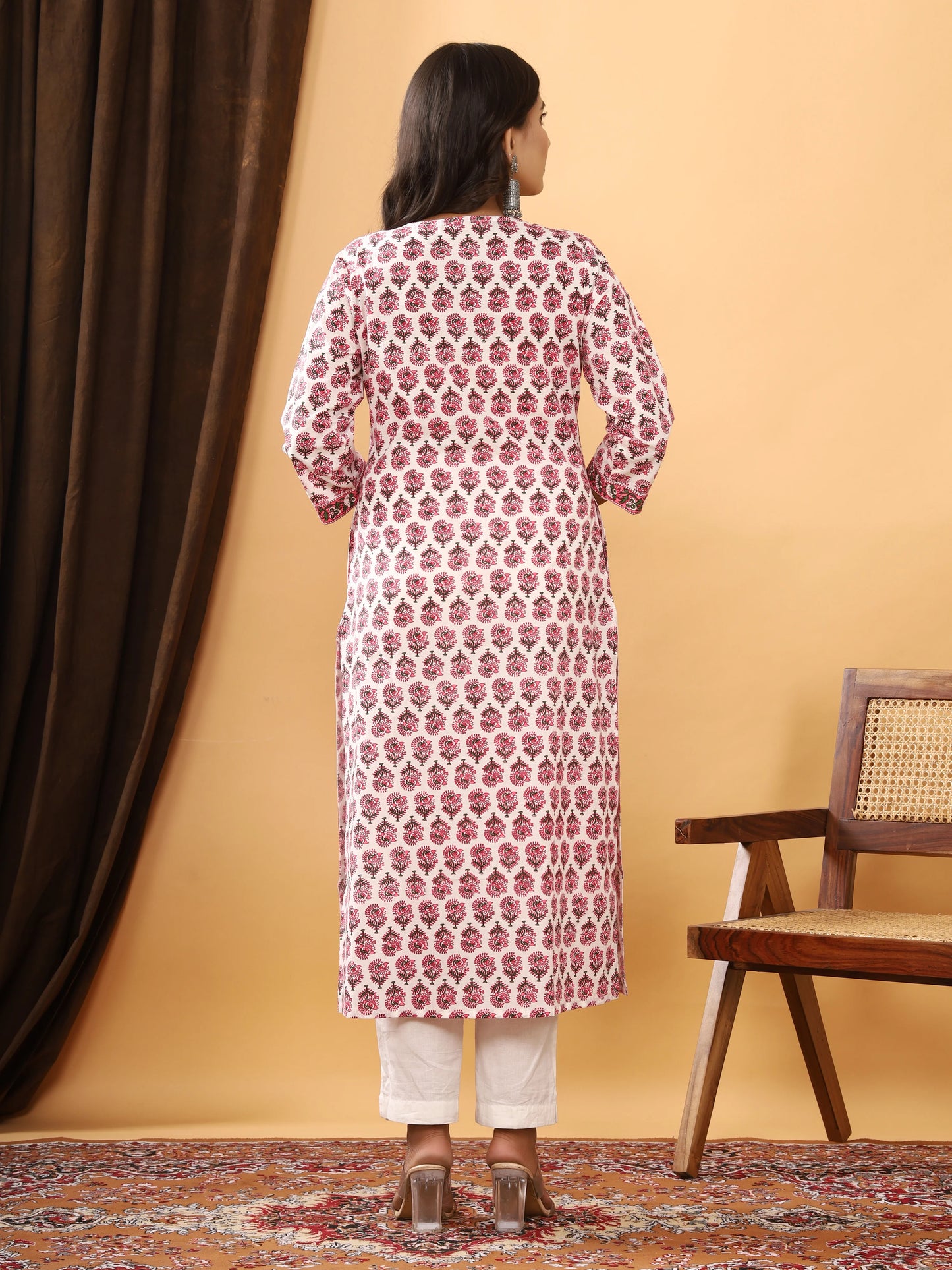 Gulabi Handblock Pocket Kurti