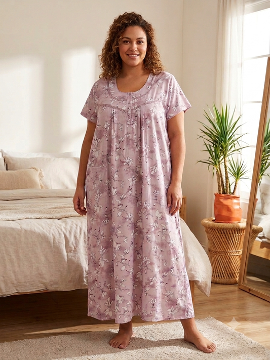 Soft Lavender Floral Lounge Maxi