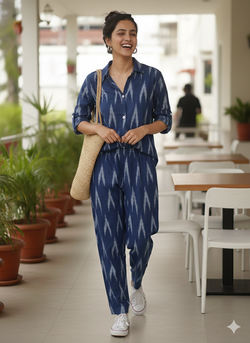 Indigo Ikat Co-ord Set