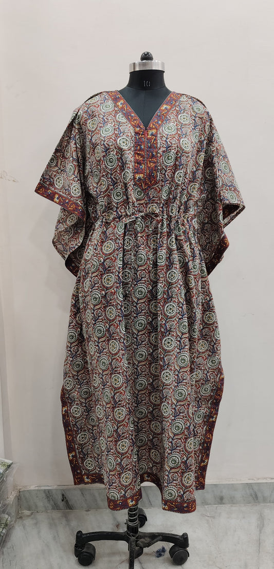 Earthy Heritage Block Print Kaftan