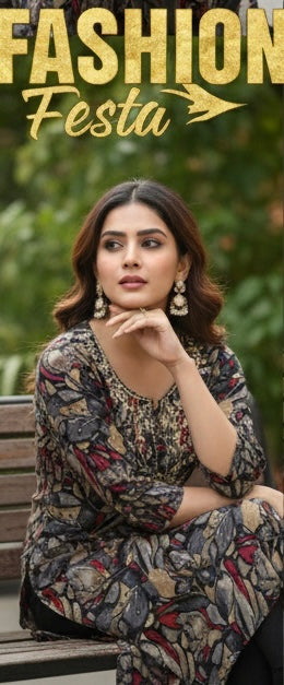 Chinon Silk Kurti with Zardosi Artistry