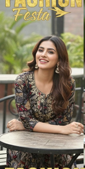 Chinon Silk Kurti with Zardosi Artistry