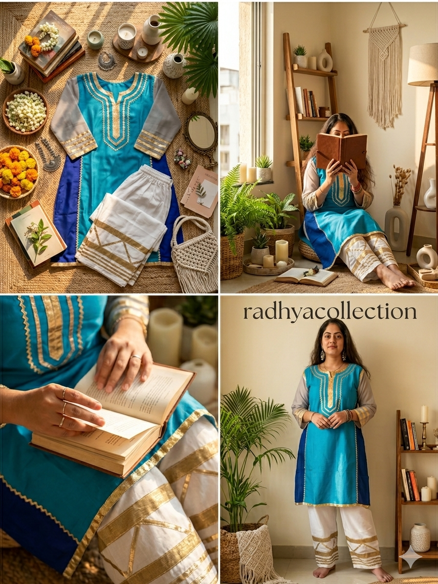 Kareena Kapoor-Inspired Gota Patti Cotton Kurta Set