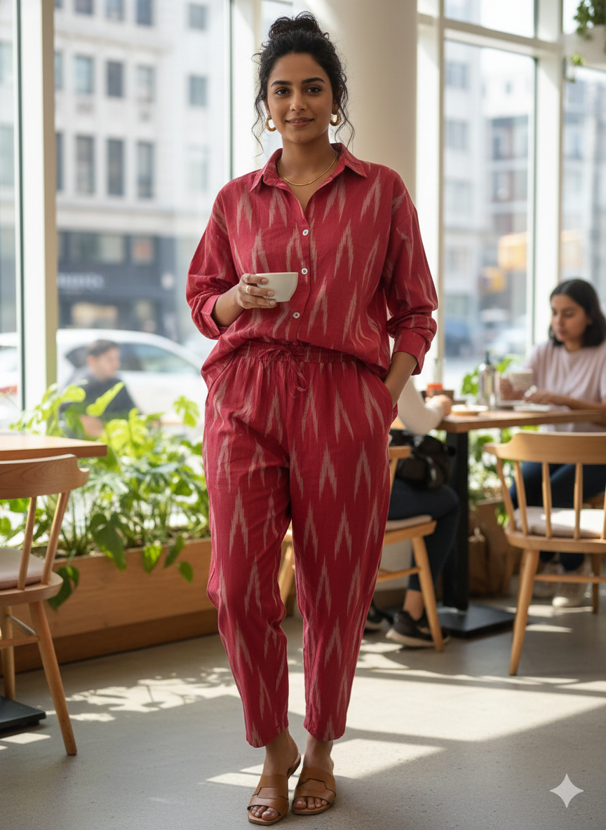 The Crimson Ikat Utility Set