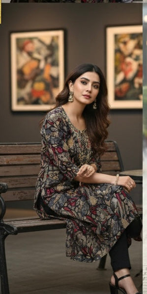 Chinon Silk Kurti with Zardosi Artistry