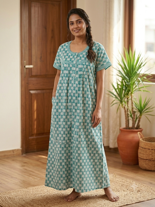 Classic Hand-Block Printed Nighty