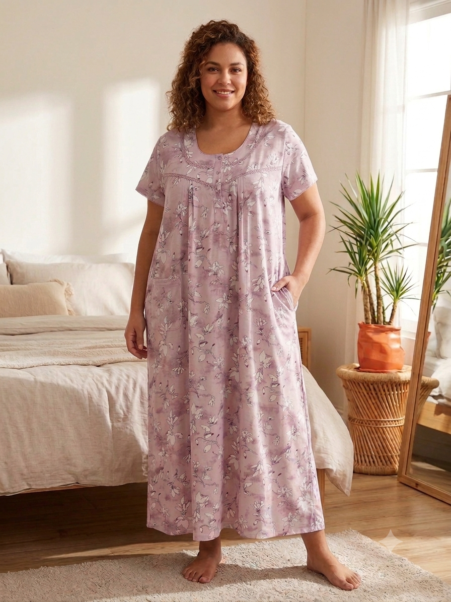 Soft Lavender Floral Lounge Maxi