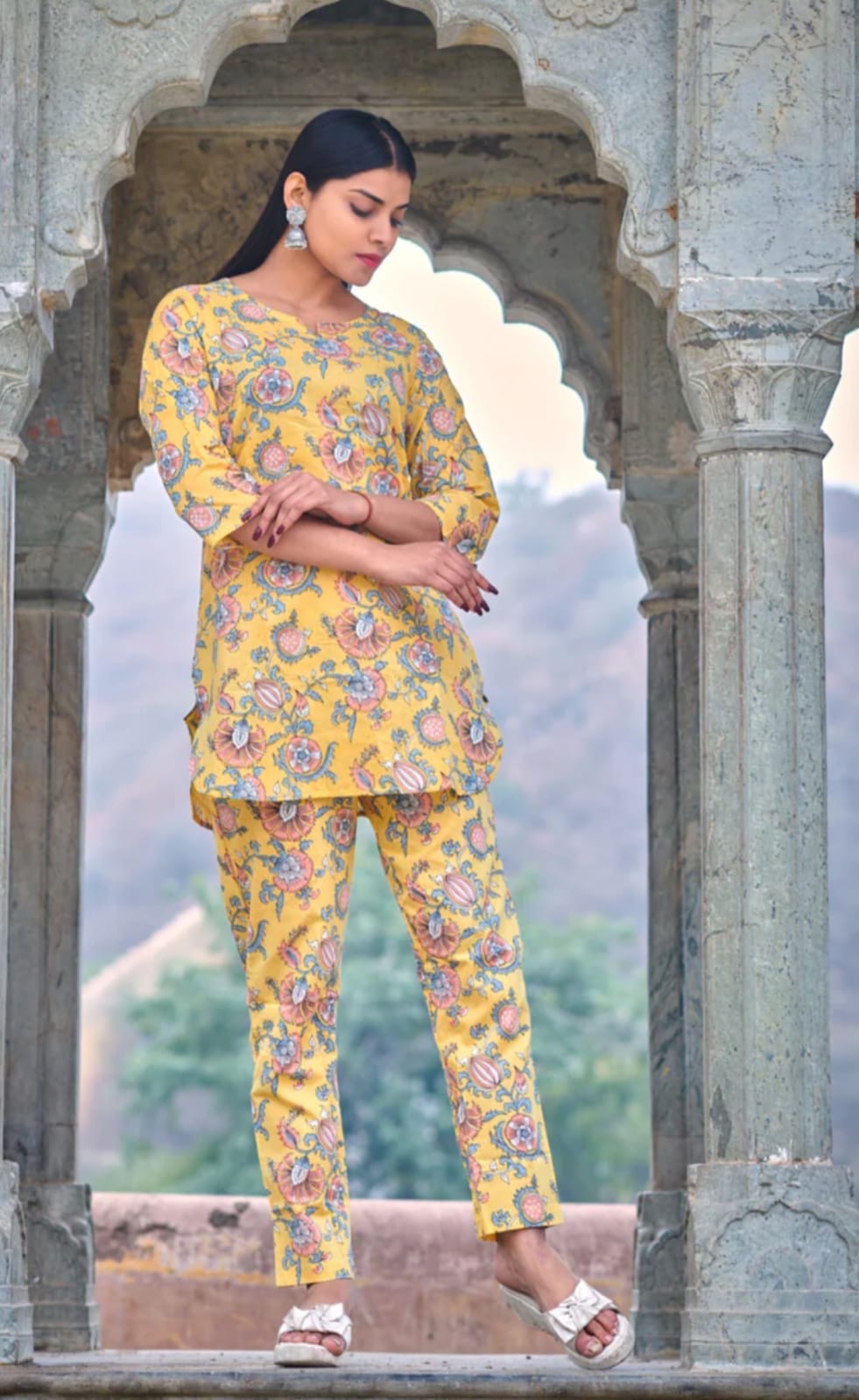 Marigold Bloom Botanical Cotton Lounge & Night Set