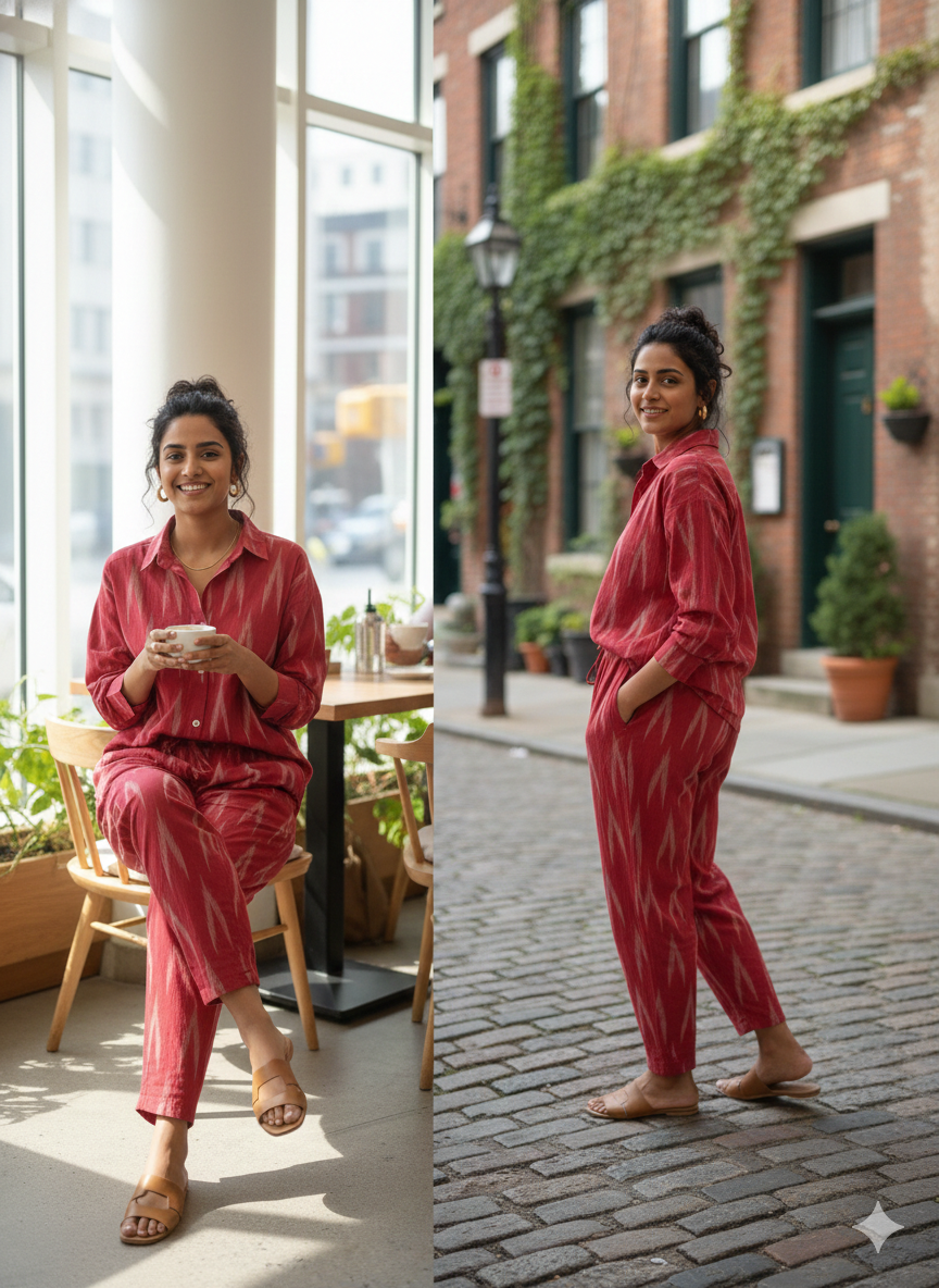 The Crimson Ikat Utility Set
