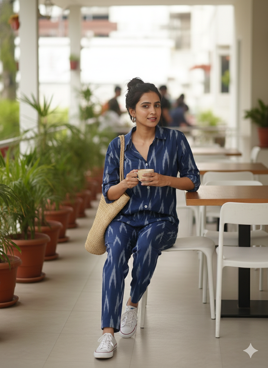 Indigo Ikat Co-ord Set