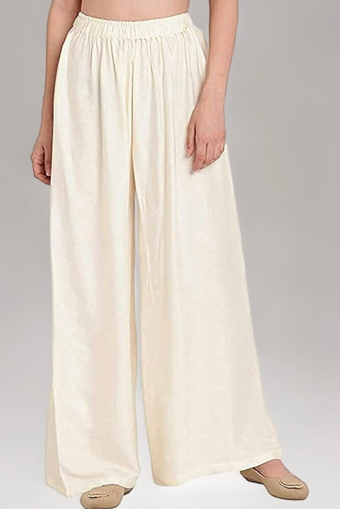 Radhya Premium Regular Fit Flared Wide Leg Plain Palazzo for Women