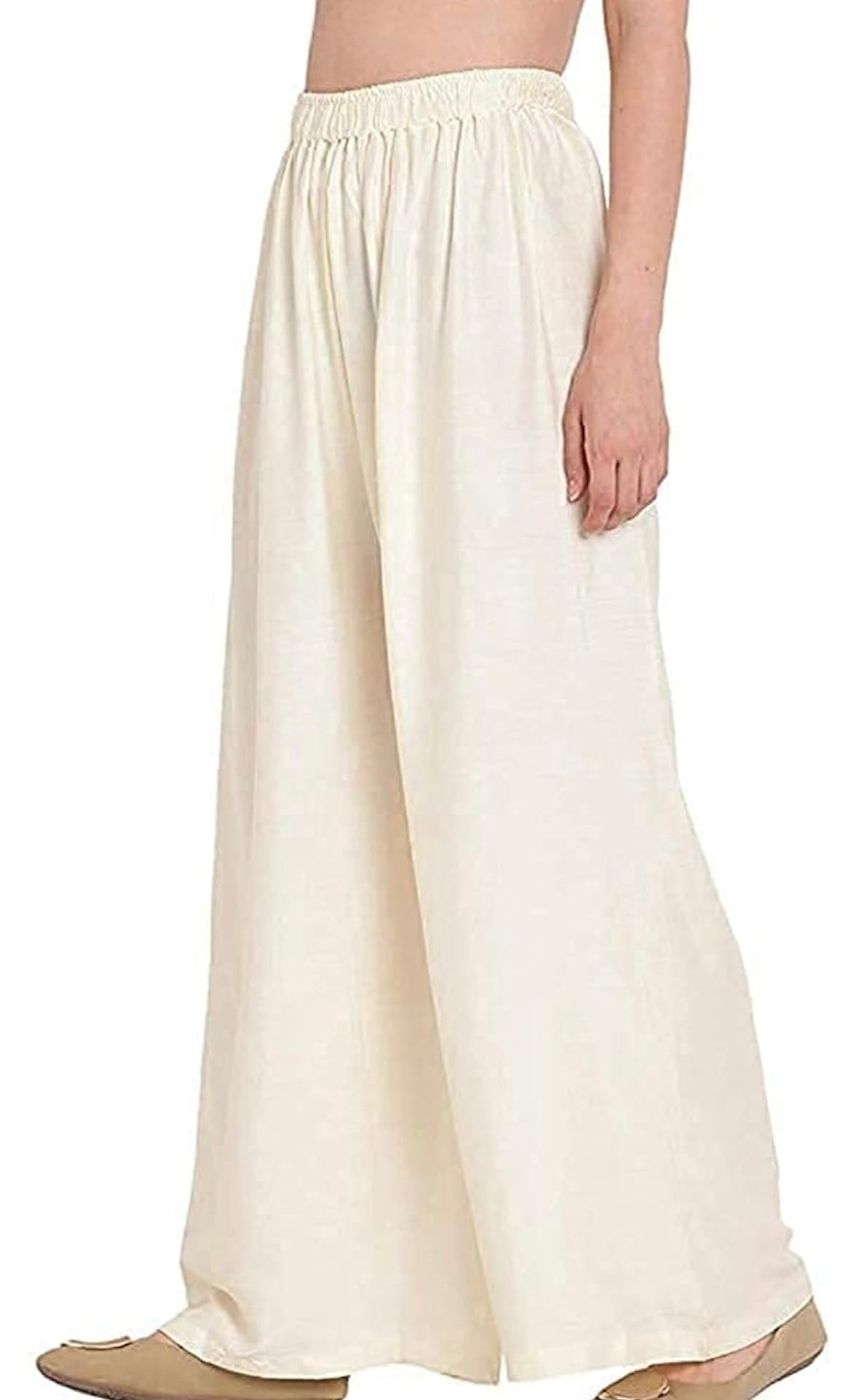 Radhya Premium Regular Fit Flared Wide Leg Plain Palazzo for Women