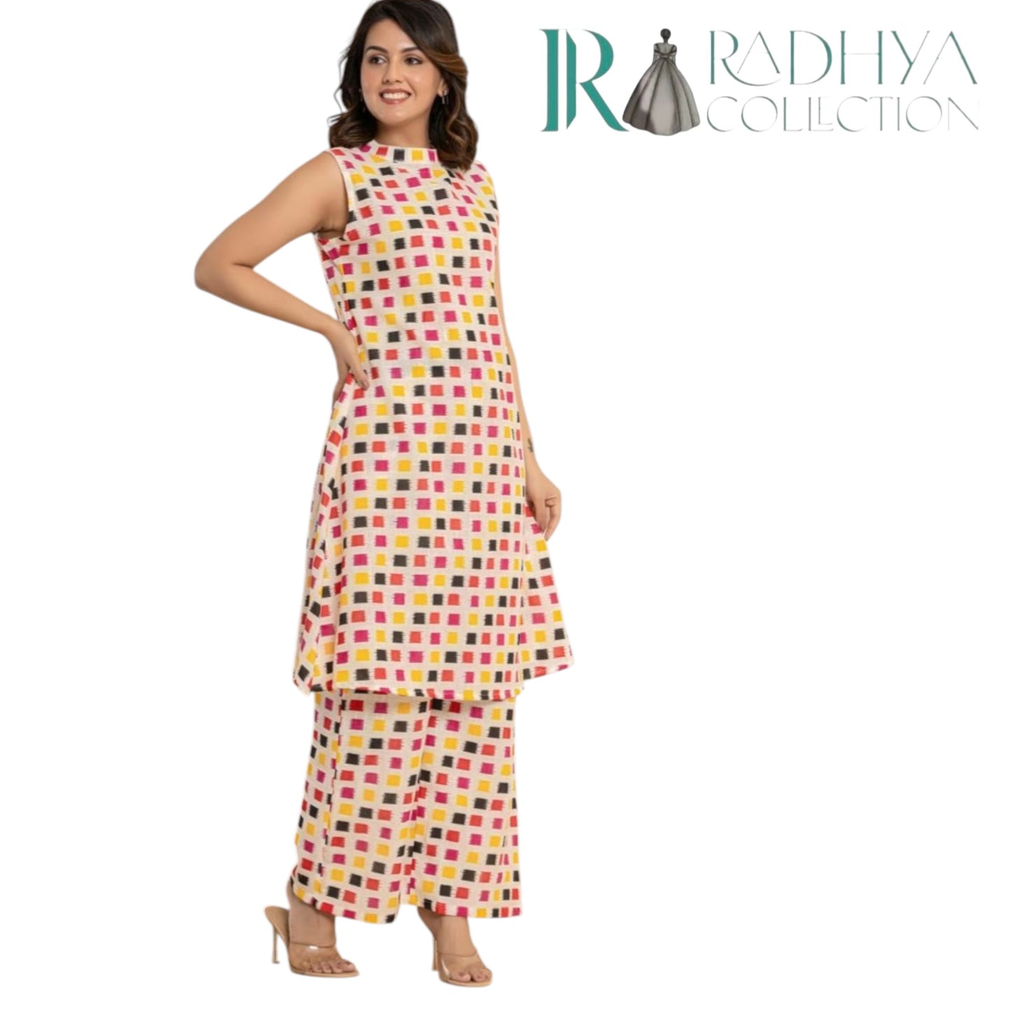 Vibrant Ikat Print Cotton Co-ord Set