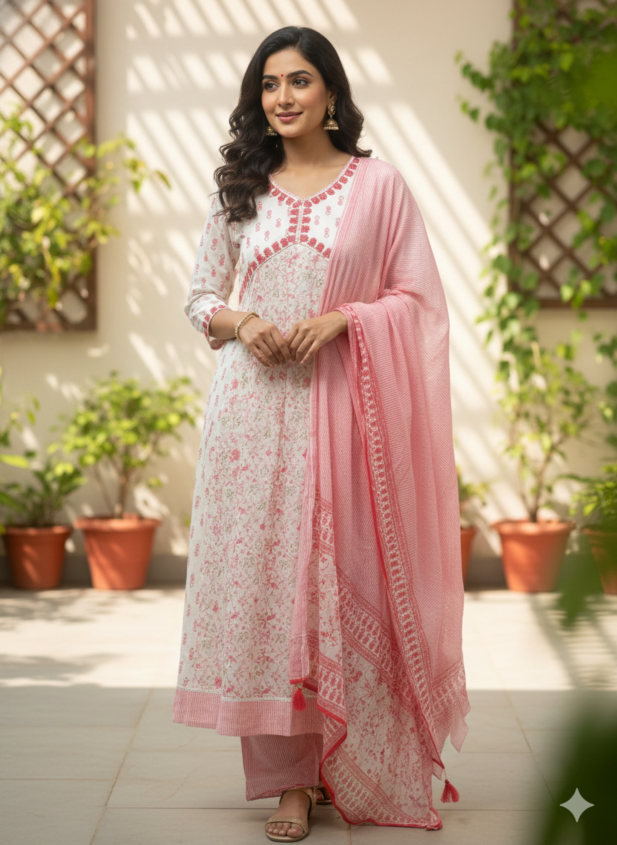 Rose Petal Handblock Suit