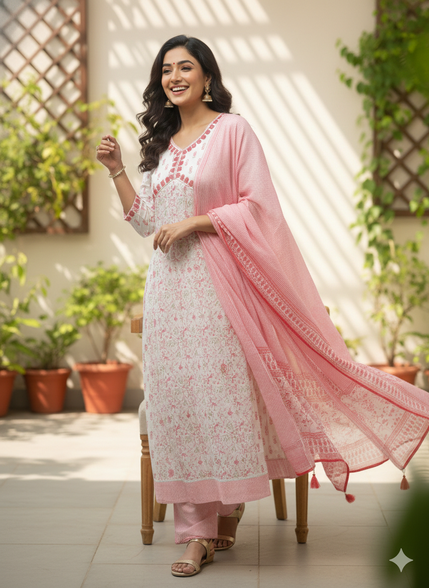 Rose Petal Handblock Suit