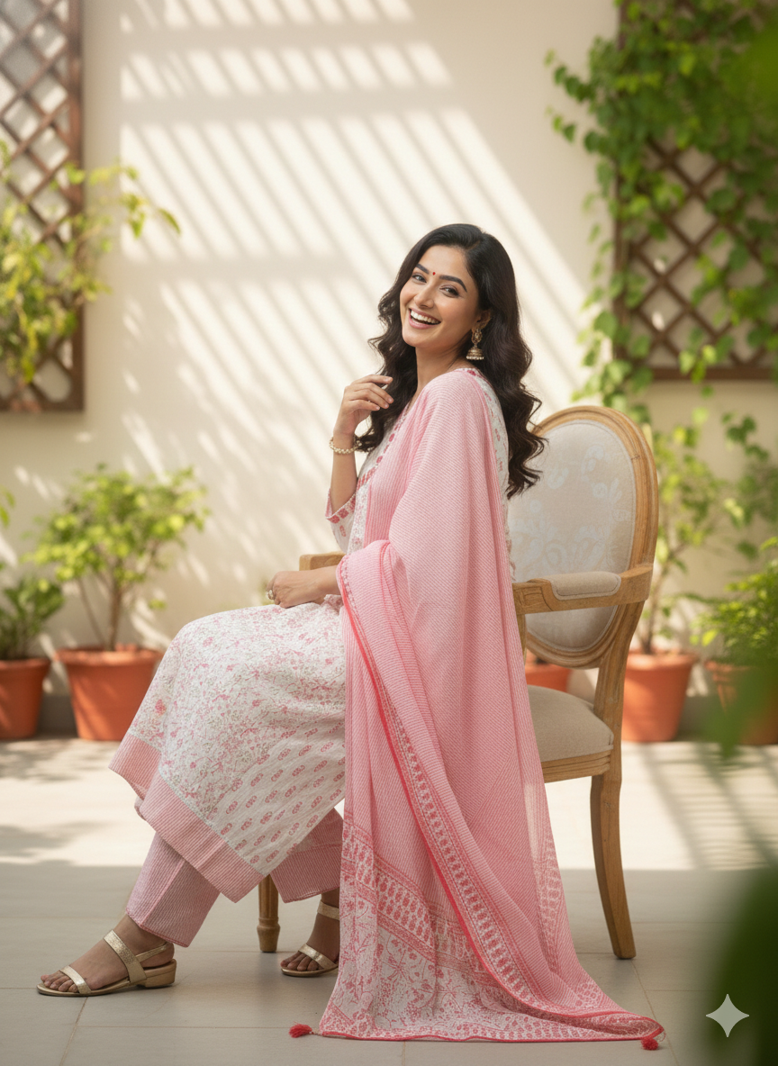 Rose Petal Handblock Suit