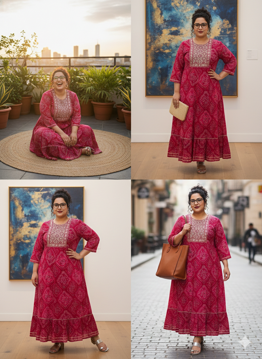Bandhani Print Anarkali Kurta