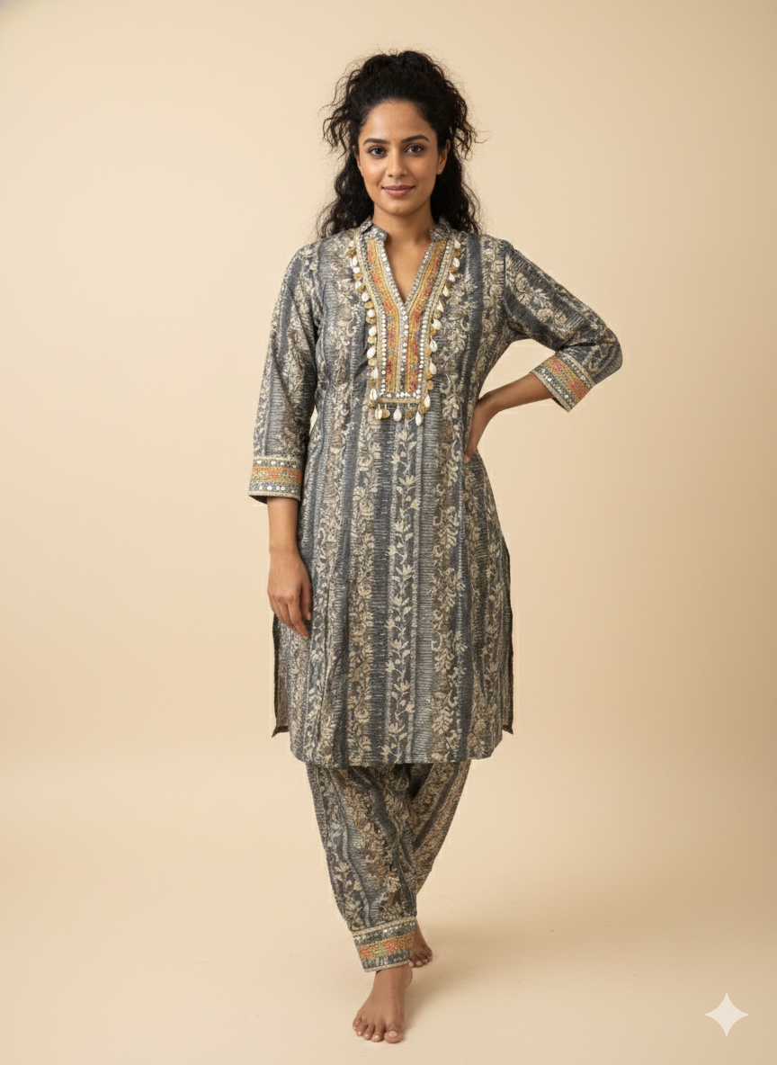 The Grey Floral Co-ord Set