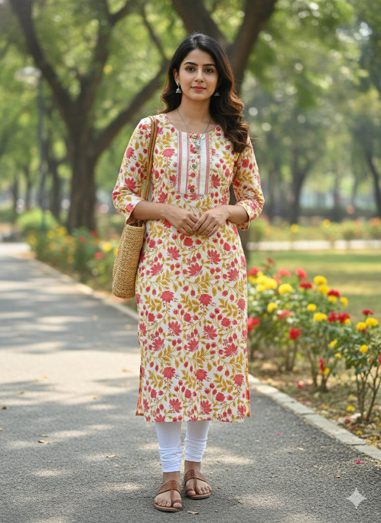 The Marigold Bloom Kurti