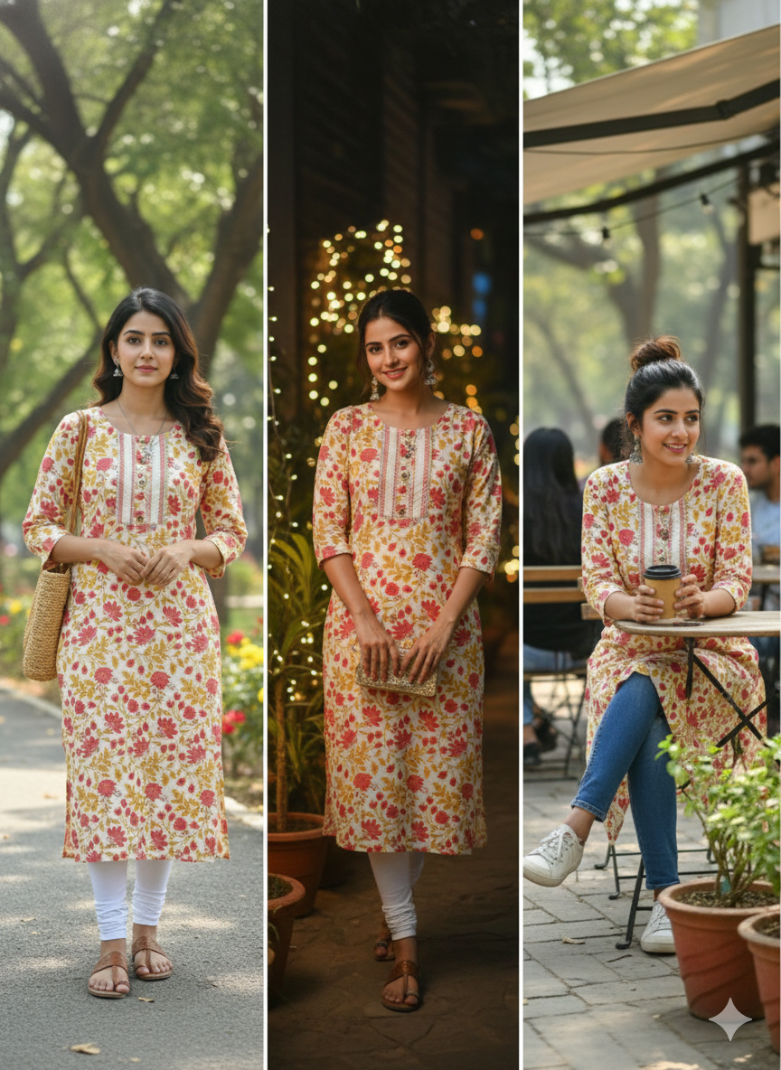 The Marigold Bloom Kurti