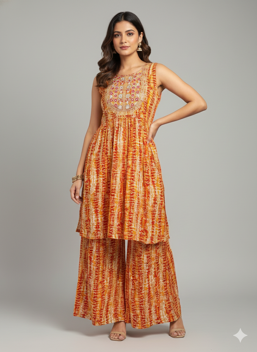The "Noor" Festive Rayon Sharara Set