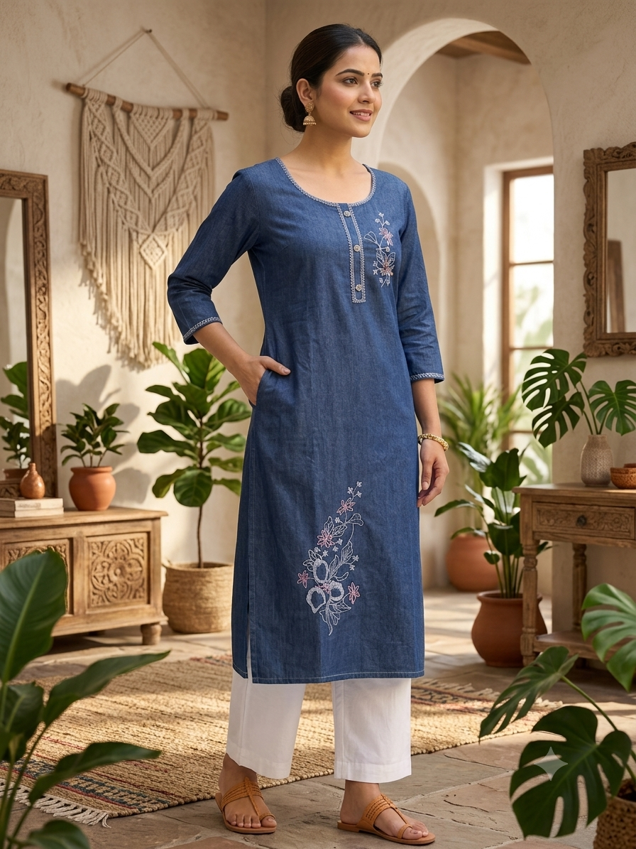 Artisan Indigo Bloom Pocket Kurt