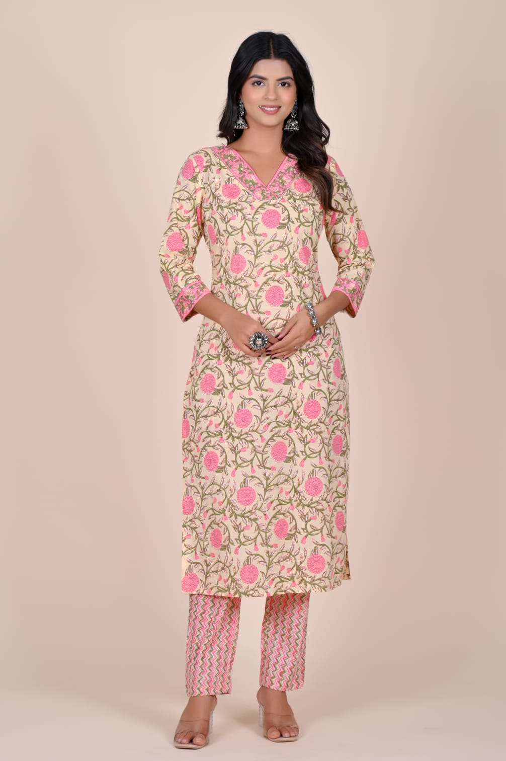 Anar Valli Handblock Pocket Kurti