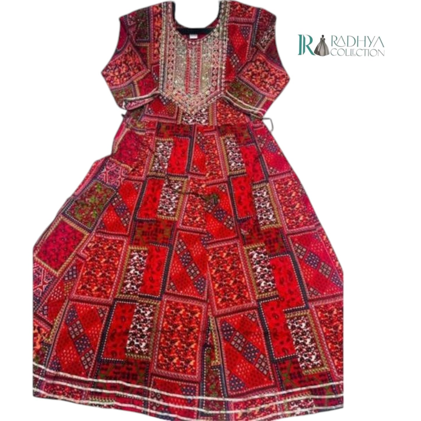 Radhya Rani Red Festive Printed Kurta Set