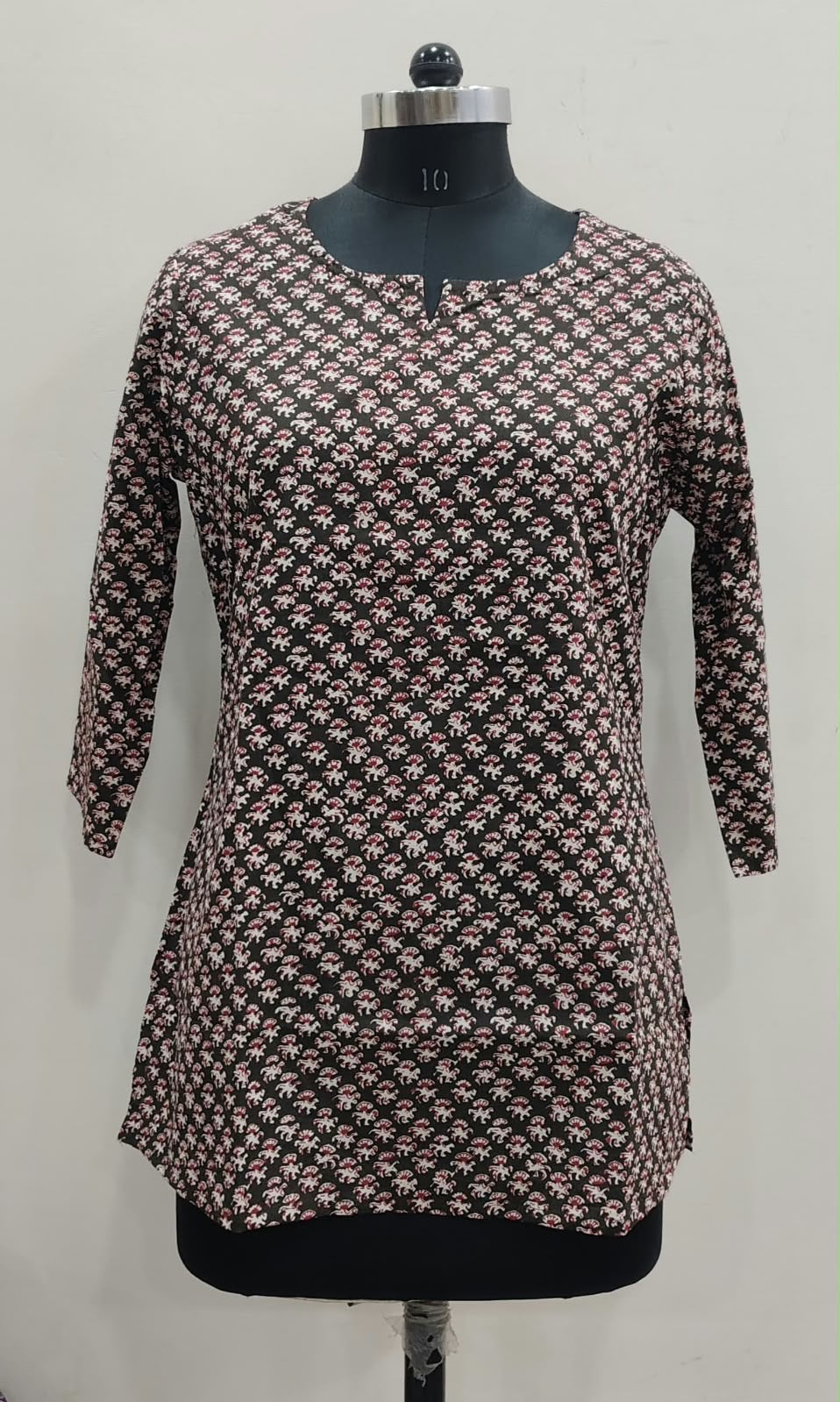 Chocolate Brown Buti Cotton Short Top – Radhya